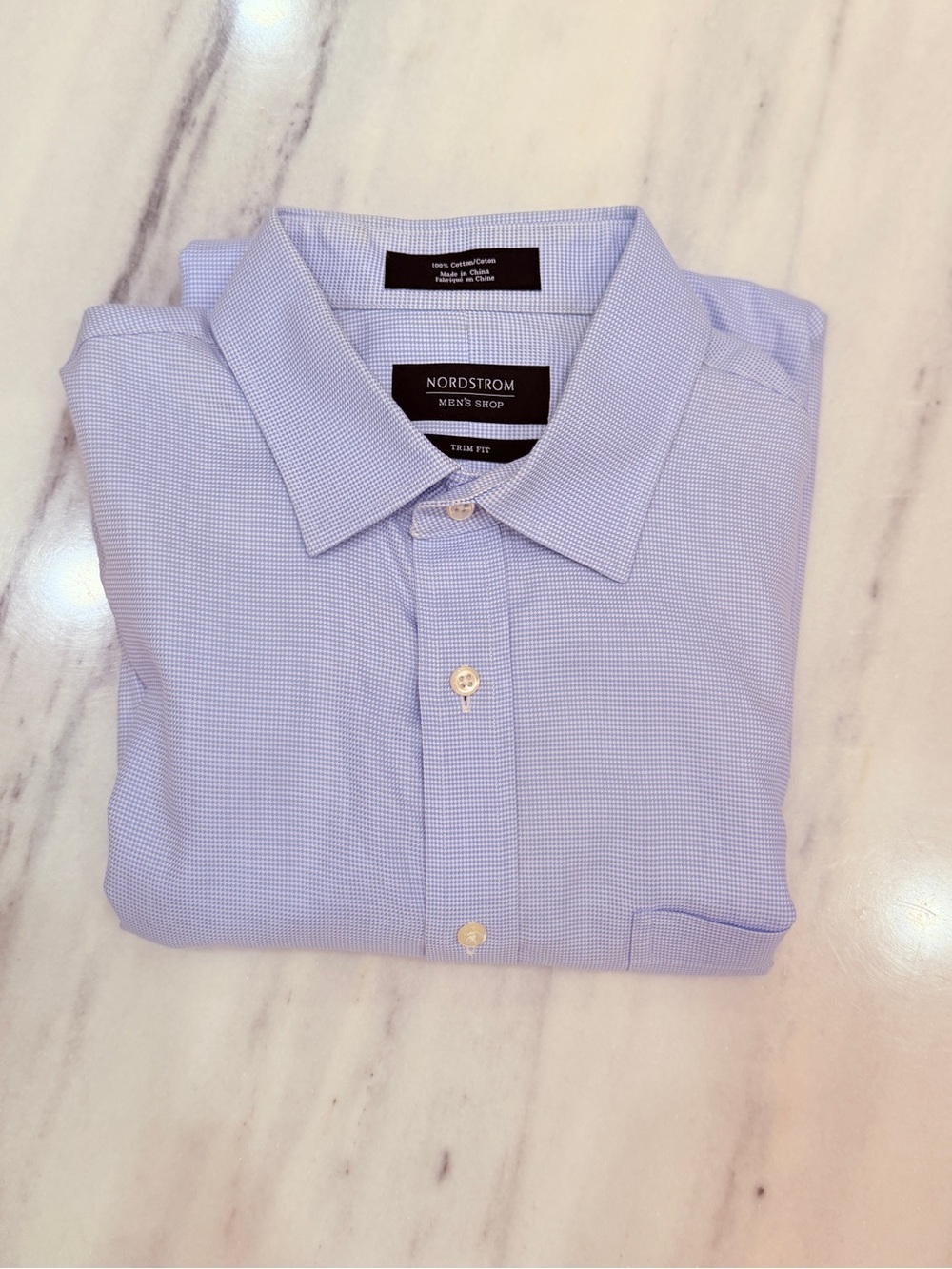 Nordstrom Light Blue Dress Shirt TRIM FIT - Wrinkle Free
